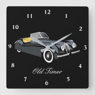 Klassisk Jaguar-bil "Old Timer"-väggklocka Fyrkantig Klocka