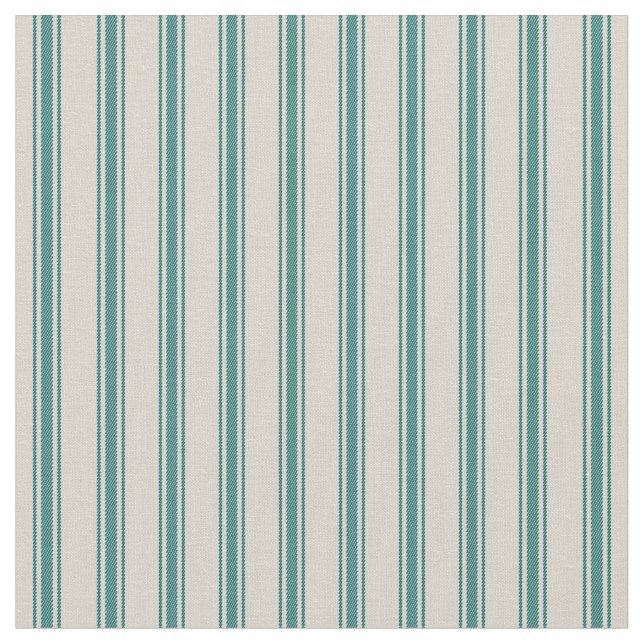 Klassisk jakt på Beige och Mörk Teal Classic Ticki Tyg (Närbild)