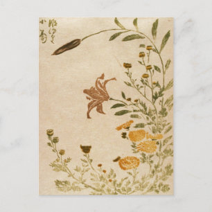 Klassisk japansk gammal vintage ukiyo-e-blommart vykort