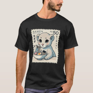 Klassisk japansk konst frimärke nudlar panter t shirt