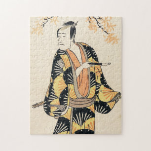 Klassisk japansk legendarisk krigare samurai art pussel