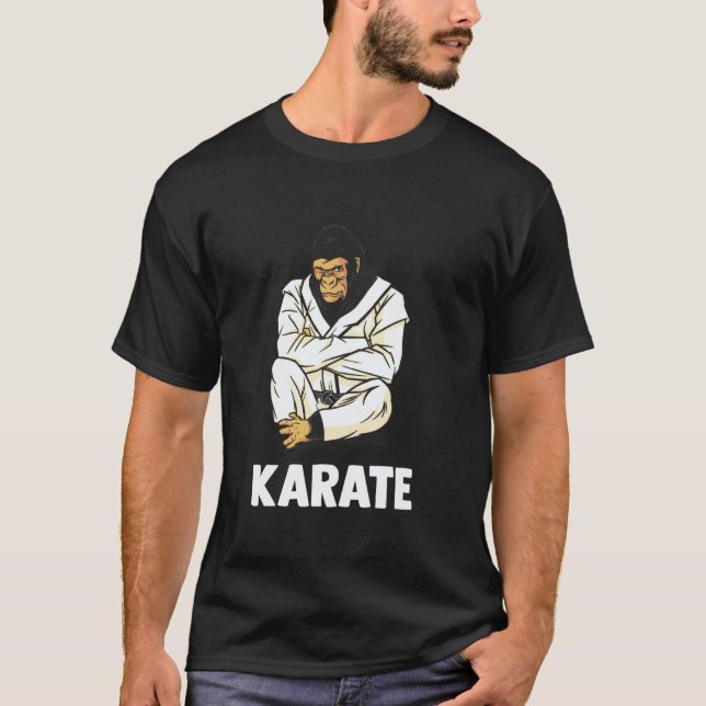 Klassisk japansk Okinawa karate gorilla T Shirt (Framsida)