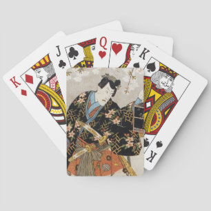 Klassisk japansk samurai-krigare ukiyo-e katana casinokort