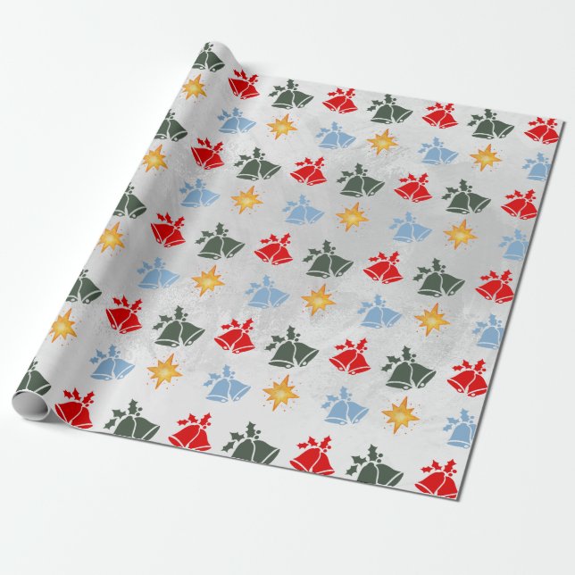 Klassisk jingle Bell Star-jul Presentpapper (Utrullad)