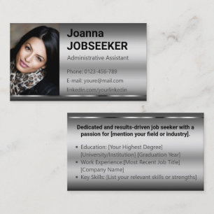 Klassisk jobbsökning Minimal Ombre Elegant Silver Visitkort