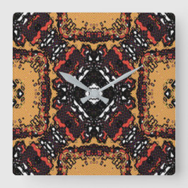 Klassisk jordton Golden World Mönster Fyrkantig Klocka