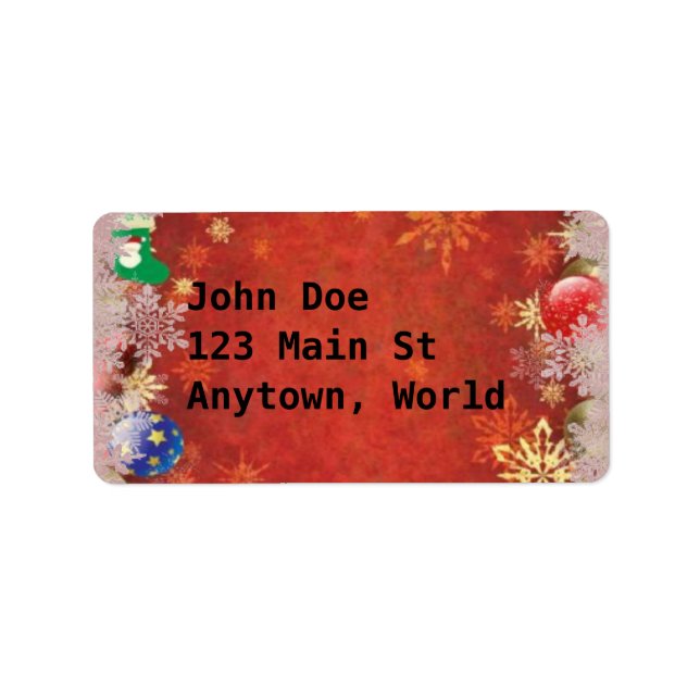 Klassisk jul adressetikett (Framsidan)