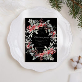 Klassisk Jul Berries Julfest Inbjudningar