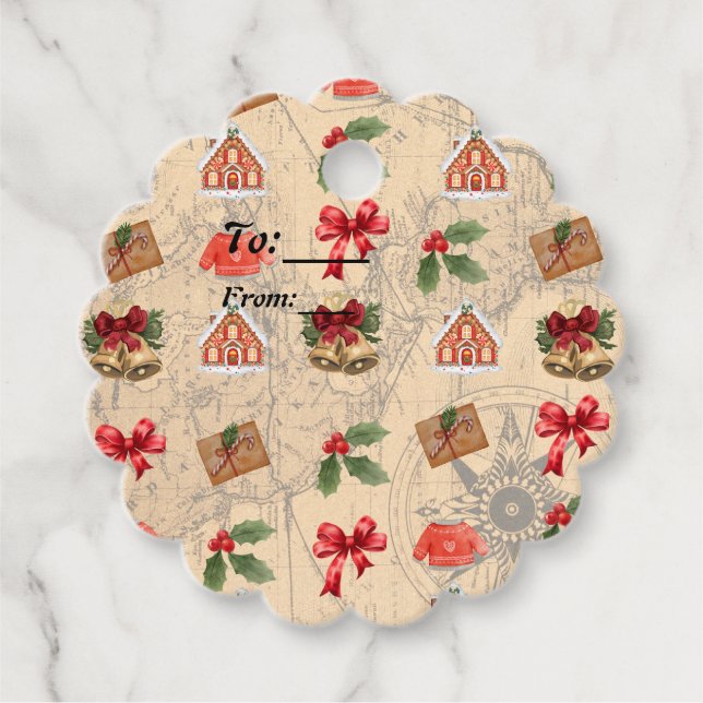 Klassisk jul gåvor etiketter (Framsida)
