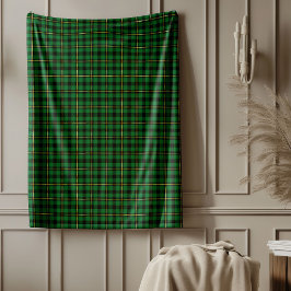 Klassisk jul-Grönten Guld Tartan Play Fleecefilt