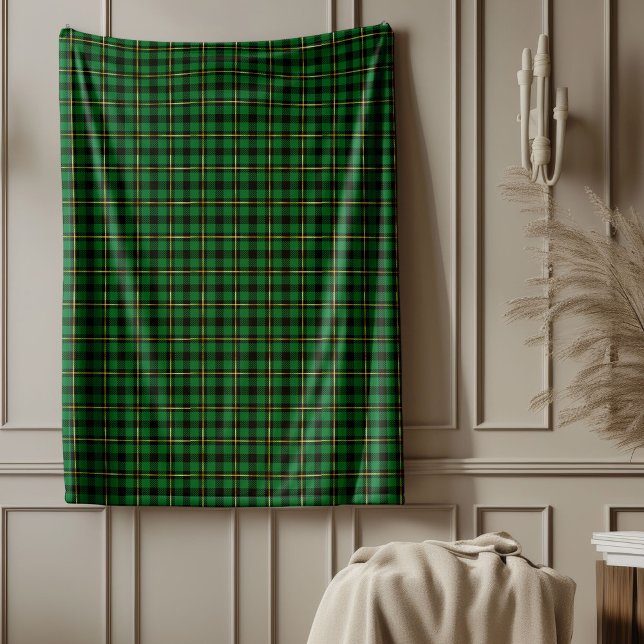 Klassisk jul-Grönten Guld Tartan Play Fleecefilt (Classic Christmas Tartan Plaid Blanket Red and Green)