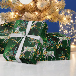 Klassisk jul Guld Klockor & renar Presentpapper