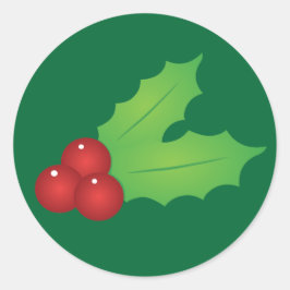 Klassisk jul Holly Runt Klistermärke