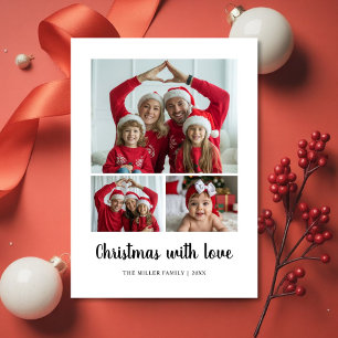 Klassisk jul med kärlek familjehelgkort julkort