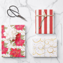 Klassisk jul Poinsettia Wrapping Papper