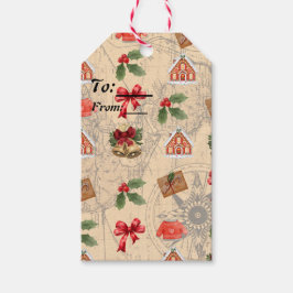 Klassisk jul presentetikett