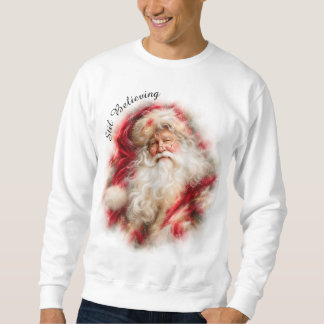 Klassisk jul Santa Vintage Högtid Lång Ärmad Tröja