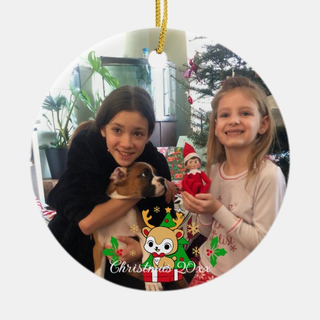 Klassisk jul säsongsfärger FOTO Ornament (Framsidan)