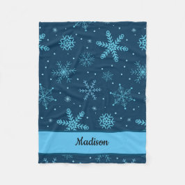 Klassisk jul-Snöflingor på anpassningsbarnas marin Fleecefilt