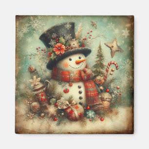 Klassisk jul Snögubbe Magnet