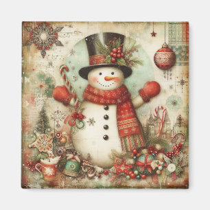 Klassisk jul Snögubbe Magnet