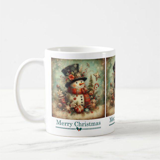 Klassisk jul Snögubbe Mugg (Vänster)
