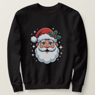 Klassisk jul tomte ansikte jul lång ärmad tröja