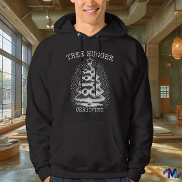 Klassisk jul - Vit Retro Halvton Träd Hoodie