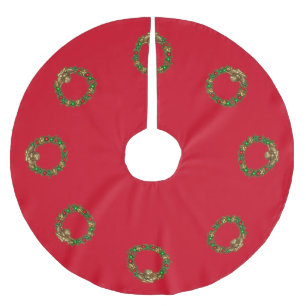 Klassisk julängel och andningsrött julgransmatta borstad polyester
