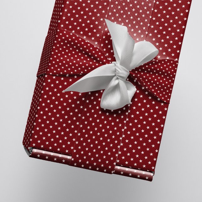 Klassisk julburgundy Stars Multi Presentpapper (Classic Christmas Burgundy Stars Multi Wrapping Paper)