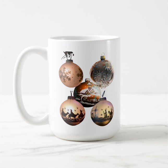 Klassisk juldekoration blandad kaffemugg (Vänster)