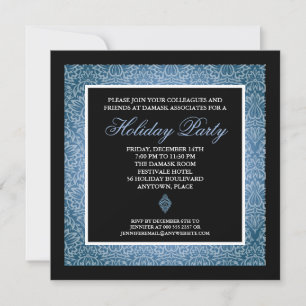 Klassisk Julfest för Blue Damask Corporation Inbjudningar