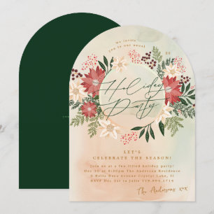 Klassisk Julfest Poinsettia Wandech Arch Inbjudningar