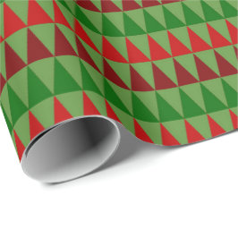 Klassisk julfigursvit Röd Grönt Burgundy Triangle Presentpapper