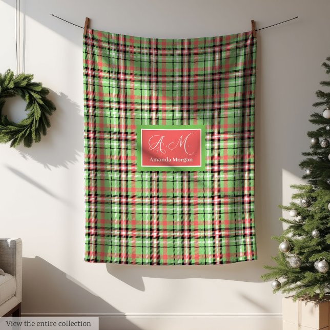 Klassisk julfilt i tartanmönster för högtider fleecefilt (Classic Christmas Tartan Blanket Holiday Throw)