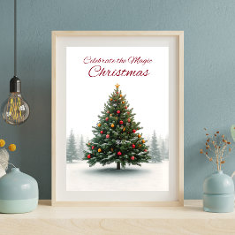 Klassisk julgran holidayaffisch poster