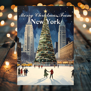 Klassisk julgran i New York City Julkort