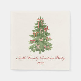 Klassisk julgransfamilj julfest firande pappersservett