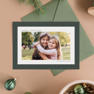 Klassisk julklapp en fotogrönt julkort