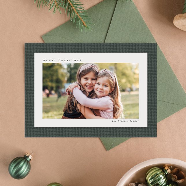 Klassisk julklapp en fotogrönt julkort (Skapare uppladdad)
