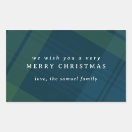 Klassisk julklapp enkel personlig rektangulärt klistermärke