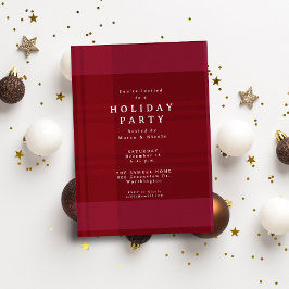 Klassisk julklapp, enkel röd julfest inbjudningar