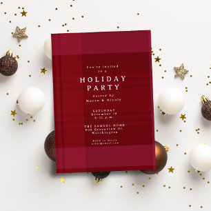 Klassisk julklapp, enkel röd julfest inbjudningar