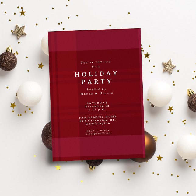 Klassisk julklapp, enkel röd julfest inbjudningar (Skapare uppladdad)
