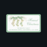 Klassisk julklapp Garland Vintage Adress Adressetikett<br><div class="desc">Vintage Helgdag Retur adressetikett för vattenfärgsdetaljlagret för julinventeringar Grönt. Det här vackra julfotkortet har en färgad julgranstragland med vita bogar som ram för ett foto. Baksidan av inbjudan är julklappar med julgranar och bovar. Det är perfekt om du är tittar för ett klassiskt, söderut, barnsligt julkort. Meddelande mig om du...</div>