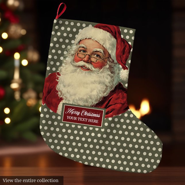 Klassisk julklapp med charm stor julstrumpa (Classic Santa Christmas Stocking With Charm)