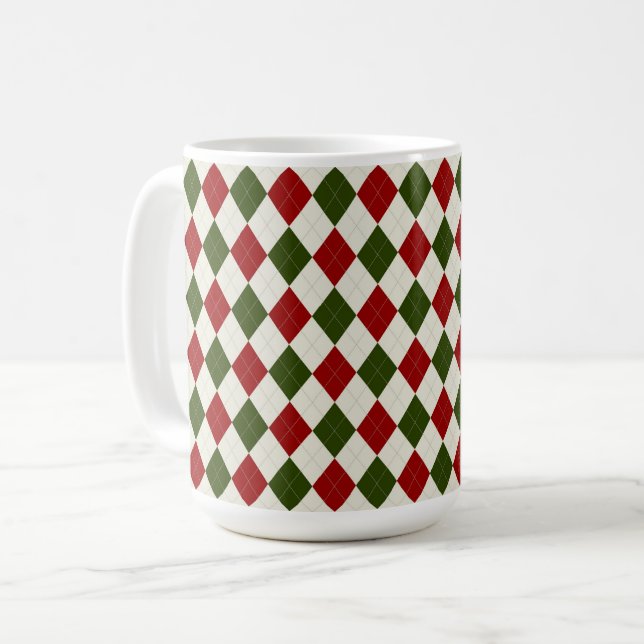 Klassisk julklapp Mönster Kaffemugg (Framsida vänster)