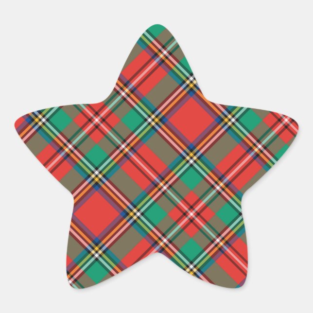 Klassisk julklapp stjärnformat klistermärke (Framsida)