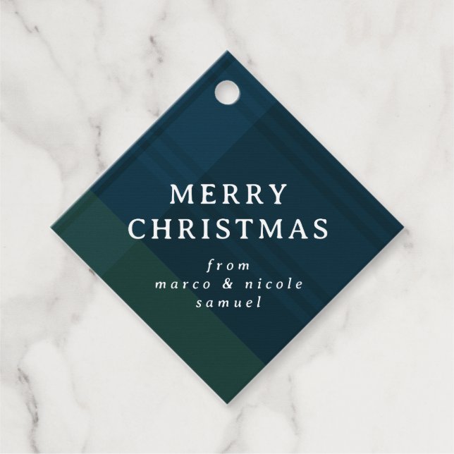 Klassisk julklappad enkel marin personlig gåvor etiketter (Framsida)