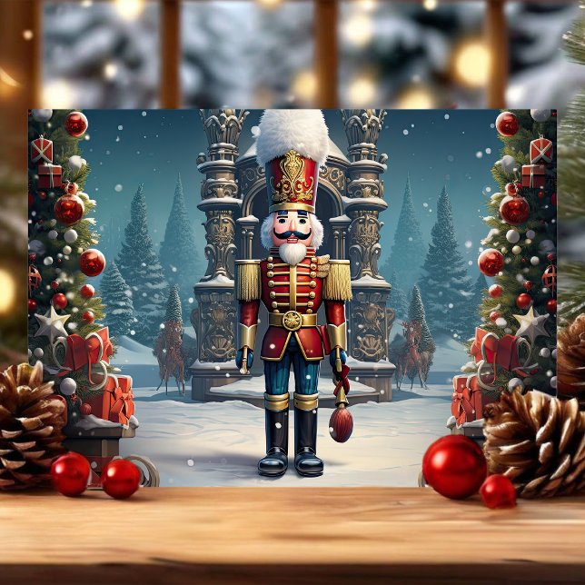 Klassisk julknäppare soldat jul helgkort (Skapare uppladdad)